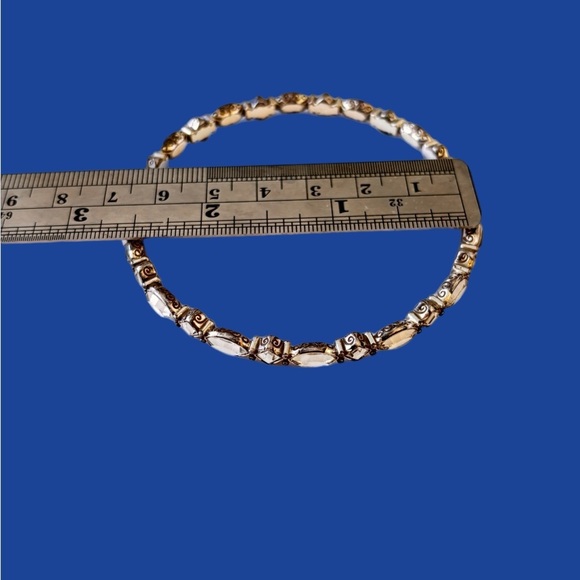 Brighton Silver Plated Clear Gemstones Bangle Bracelet Authentic - Picture 4 of 5